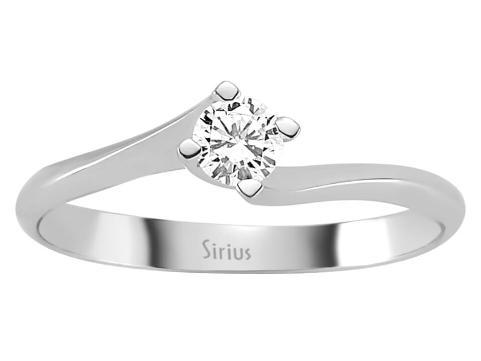 Schlichter Solitärring mit 0,20 Karat rundem Labor-Diamanten in 14 Karat Weißgold