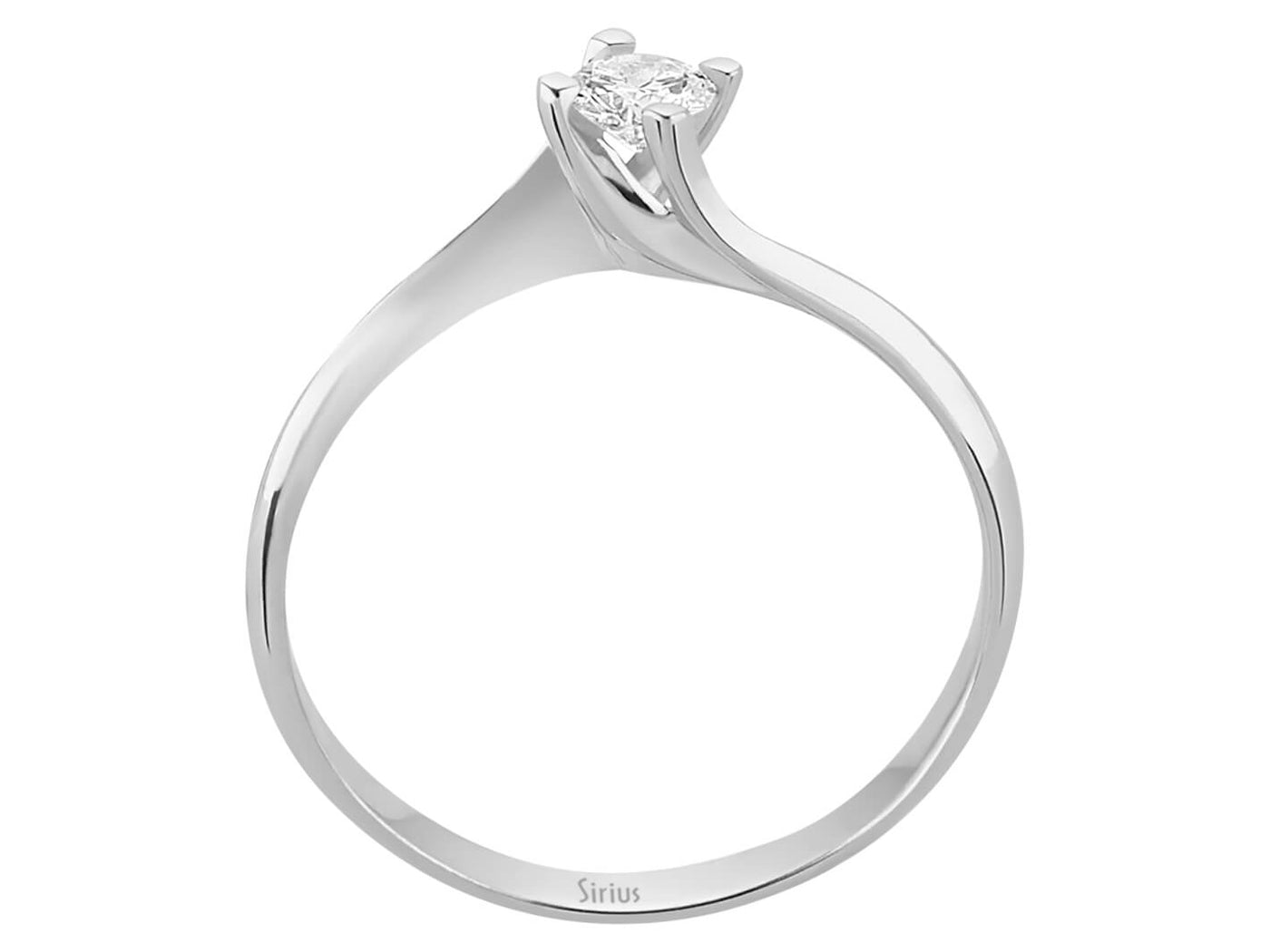 Schlichter Solitärring mit 0,20 Karat rundem Labor-Diamanten in 14 Karat Weißgold