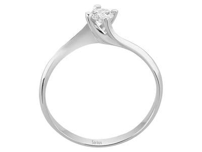 Schlichter Solitärring mit 0,20 Karat rundem Labor-Diamanten in 14 Karat Weißgold