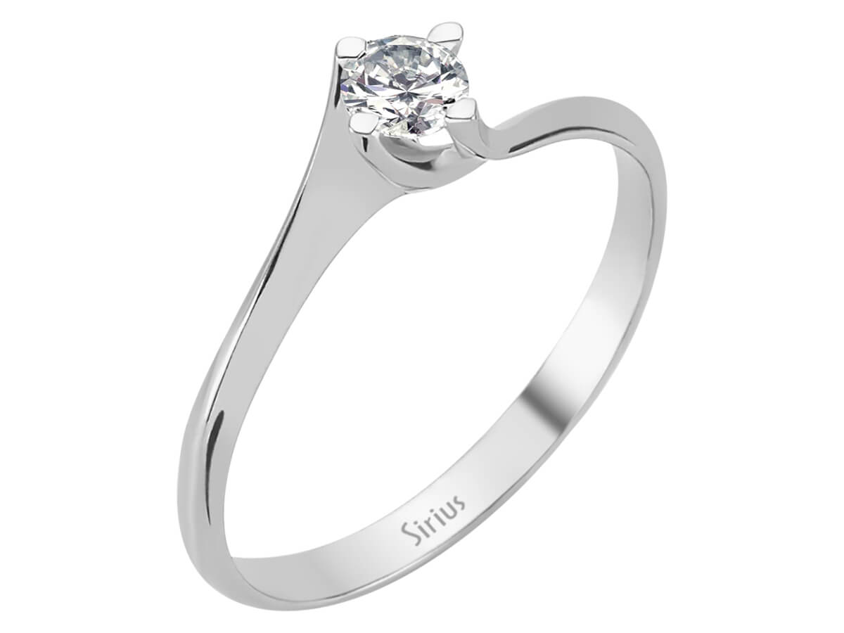 Schlichter Solitärring mit 0,20 ct Labor-Diamant in 14K Weißgold - hochwertiger Schmuck von Rosy Lab Diamonds