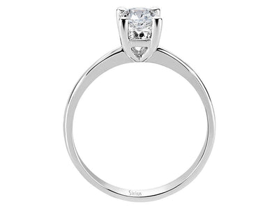 Zeitloser Solitärring mit 0,53 Karat rundem Labor-Diamanten in 14 Karat Weißgold