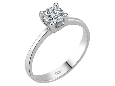 Zeitloser Solitärring mit 0,53 Karat rundem Labor-Diamanten in 14 Karat Weißgold