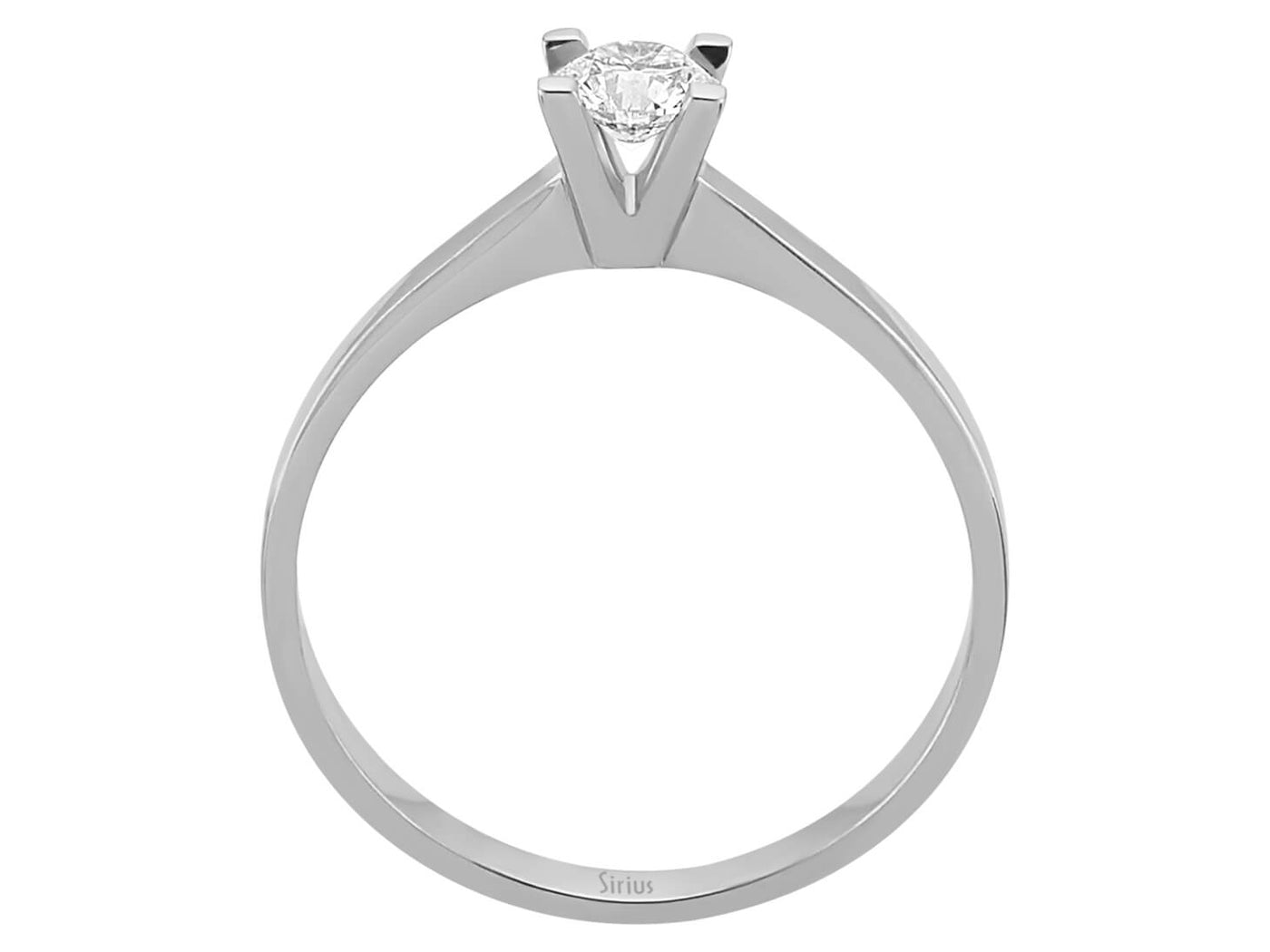 Zarter Solitärring mit 0,31 Karat rundem Labor-Diamanten in 14 Karat Weißgold