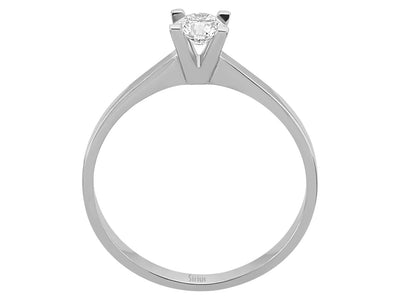 Zarter Solitärring mit 0,31 Karat rundem Labor-Diamanten in 14 Karat Weißgold