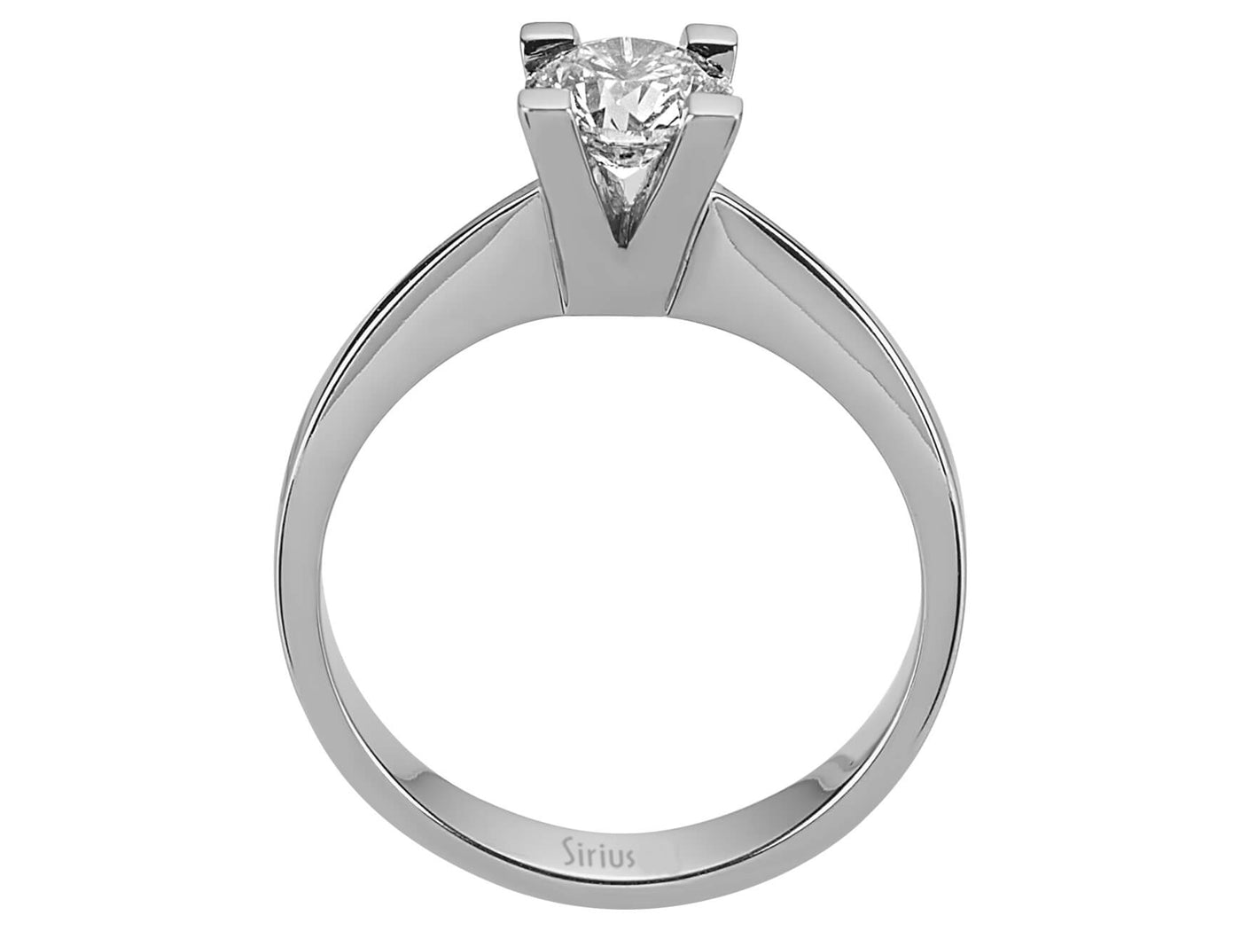 Klassischer Solitärring mit 0,72 Karat rundem Labor-Diamanten in 14 Karat Weißgold
