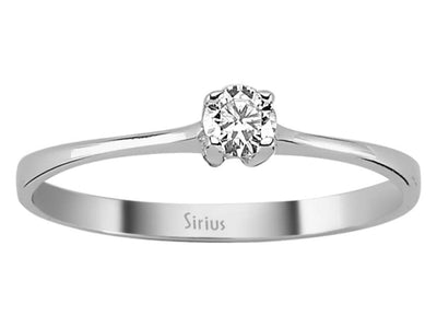 Schlichter Solitärring mit 0,15 Karat rundem Labor-Diamanten in 14 Karat Weißgold