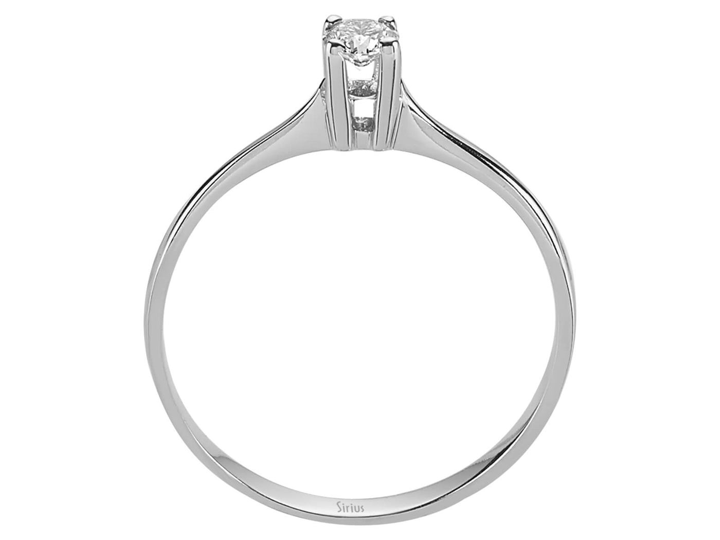 Schlichter Solitärring mit 0,15 Karat rundem Labor-Diamanten in 14 Karat Weißgold