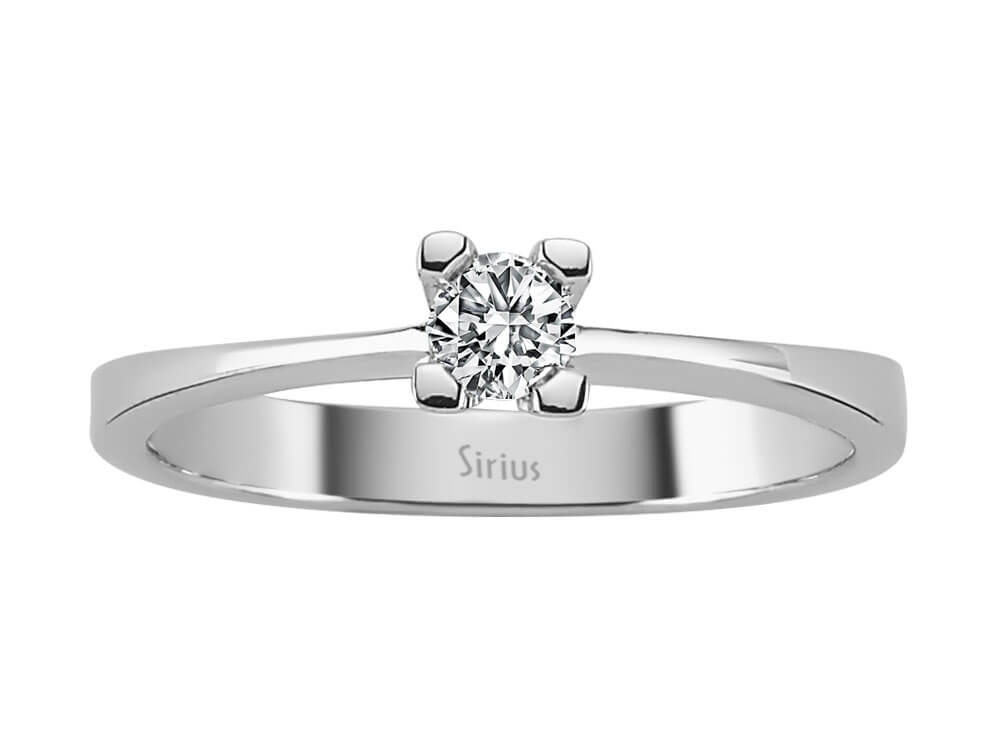 Eleganter Solitärring mit 0,18 Karat rundem Labor-Diamanten in 18 Karat Weißgold