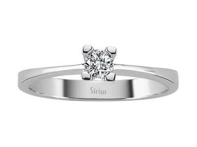 Eleganter Solitärring mit 0,18 Karat rundem Labor-Diamanten in 18 Karat Weißgold