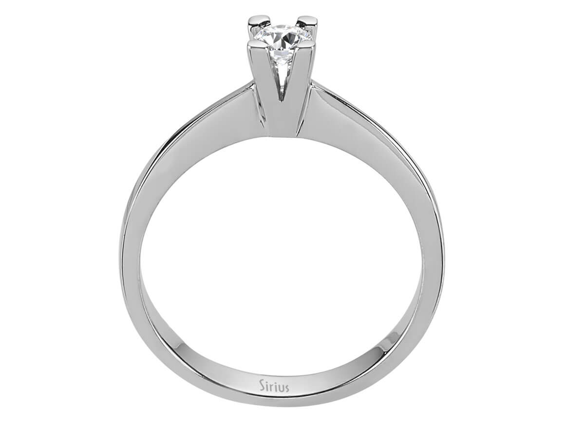 Eleganter Solitärring mit 0,18 Karat rundem Labor-Diamanten in 18 Karat Weißgold