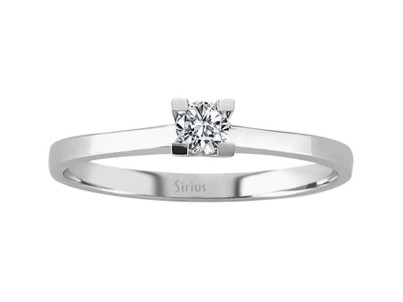 Weißgoldring mit einem 0,15 Karat laborgezüchteten Diamanten – 14K 2,11g