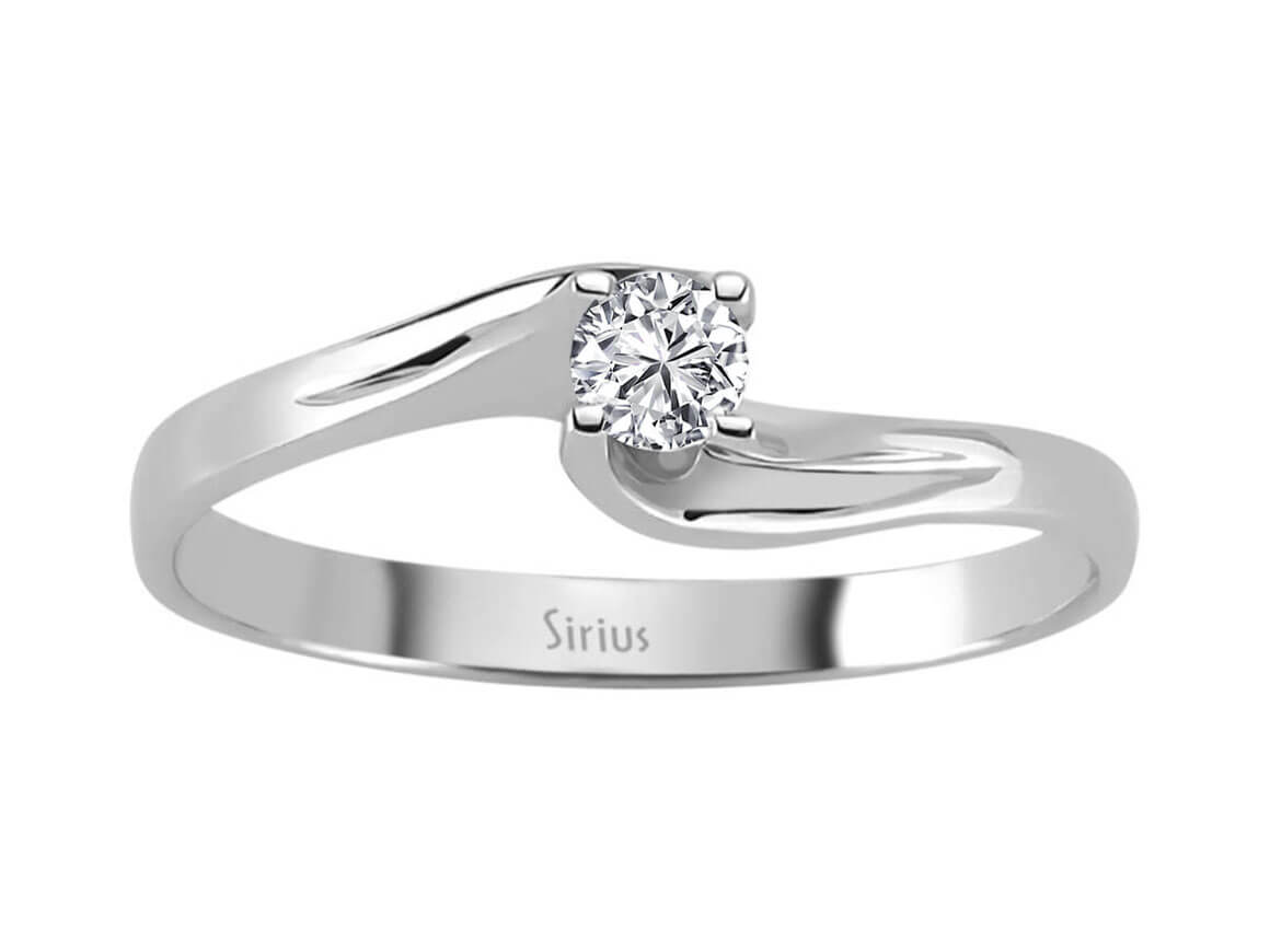 Bague en or blanc avec diamant créé en laboratoire de 0,14 ct – 14 K, 1,62 g – Bijoux de haute qualité de Rosy Lab Diamonds