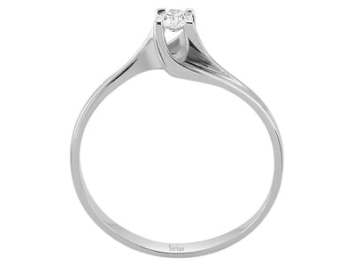 Weißgoldring mit 1 laborgezüchtetem Diamanten 0,14 Karat