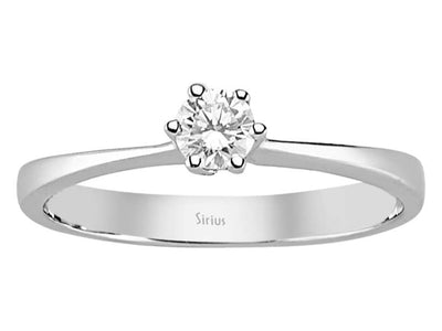 Weißgoldring mit 1 laborgezüchteten Diamanten (0,23 Karat)