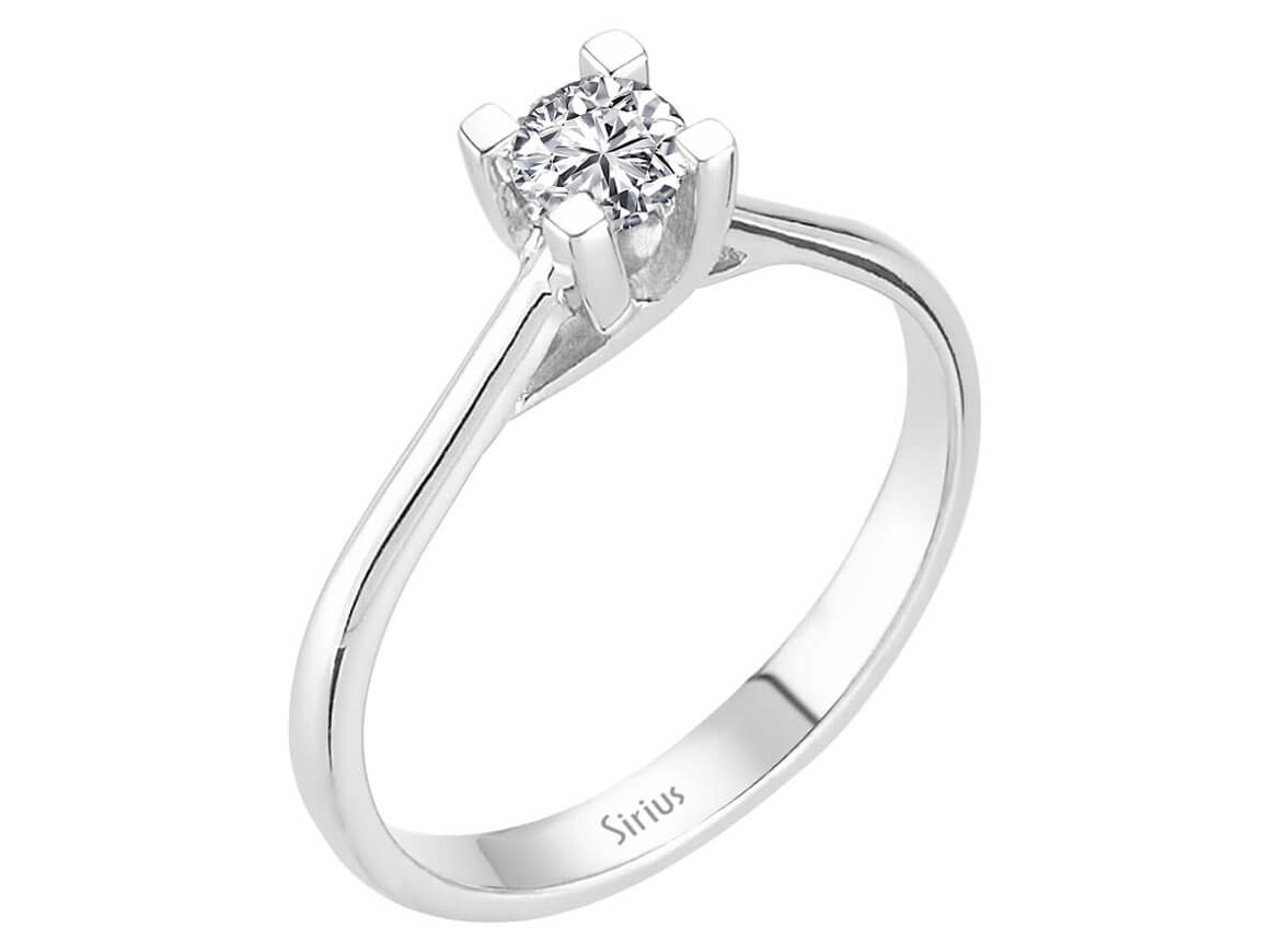 Weißgoldring mit 1 laborgezüchteten Diamanten (0,33 Karat)