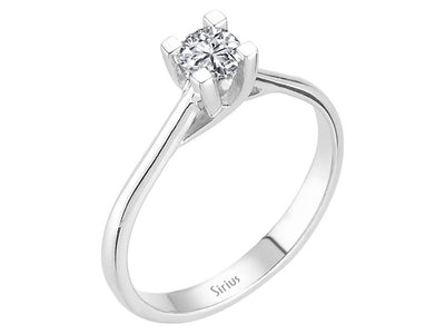 Weißgoldring mit 1 laborgezüchteten Diamanten (0,33 Karat)