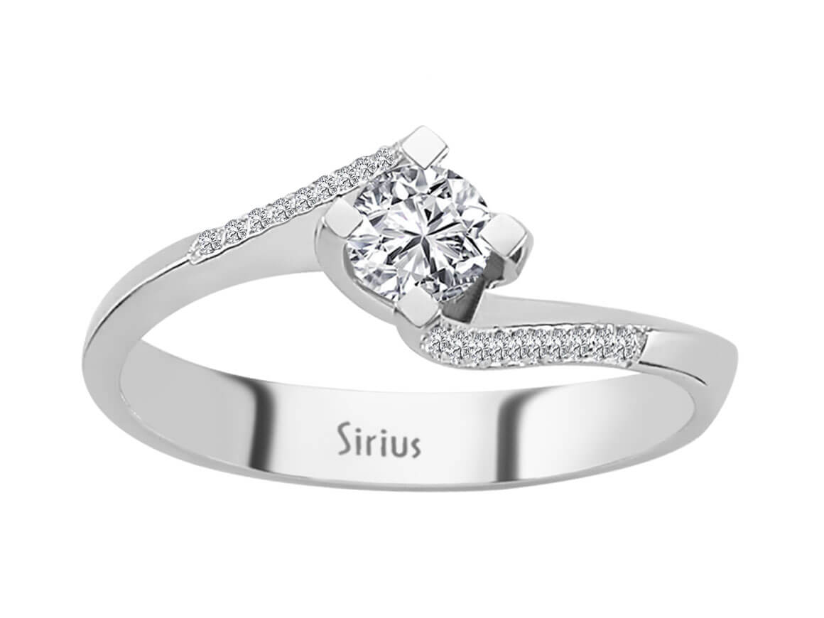 Weißgold-Ring mit 0,26 Karat und 0,04 Karat laborgezüchteten Diamanten - 14K Weißgold - hochwertiger Schmuck von Rosy Lab Diamonds