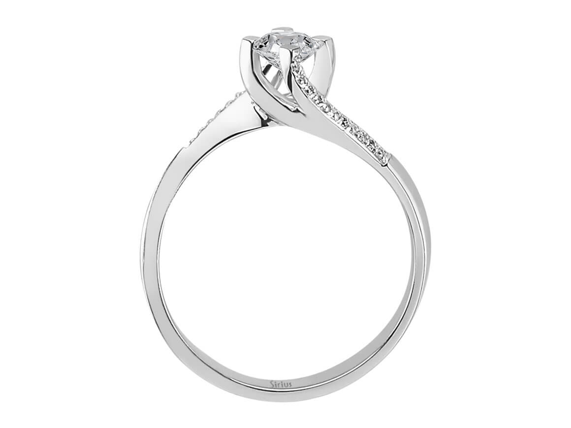 Weißgold-Ring mit 0,26 Karat und 0,04 Karat laborgezüchteten Diamanten - 14K Weißgold - hochwertiger Schmuck von Rosy Lab Diamonds