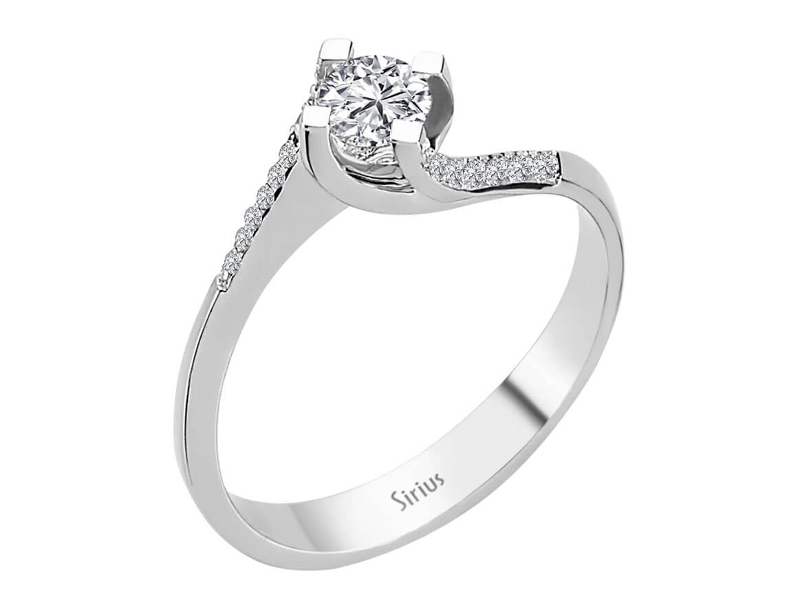 Weißgold-Ring mit 0,26 Karat und 0,04 Karat laborgezüchteten Diamanten - 14K Weißgold - hochwertiger Schmuck von Rosy Lab Diamonds