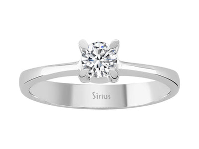 Eleganter Solitär-Ring mit 0,31 ct Diamant in 18K Weißgold