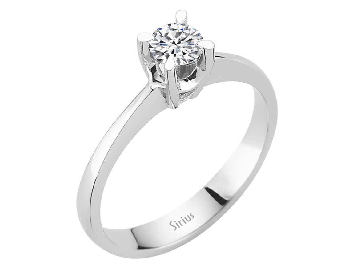 Eleganter Solitär-Ring mit 0,31 ct Diamant in 18K Weißgold