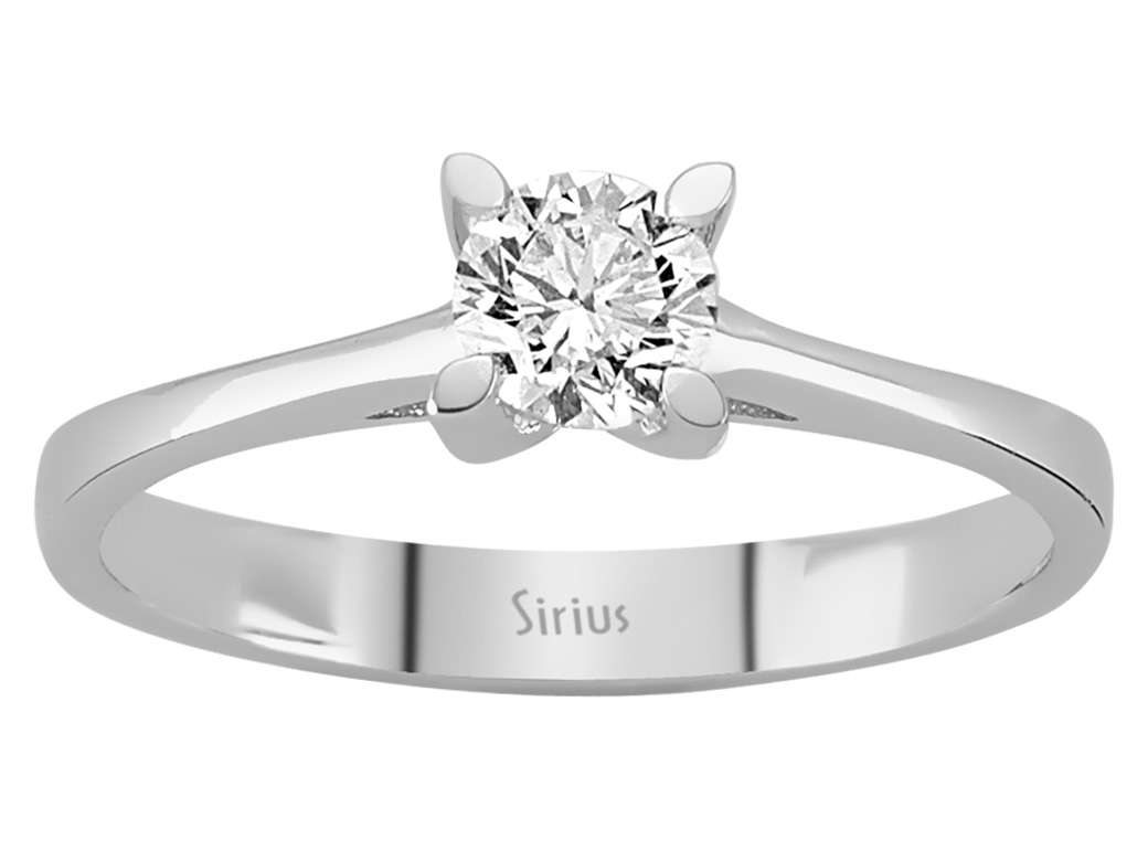 Bague solitaire avec Diamant de 0,43 ct - Or Blanc 14 K | Élégante Bague de fiançailles - Bijoux haut de gamme de Rosy Lab Diamonds