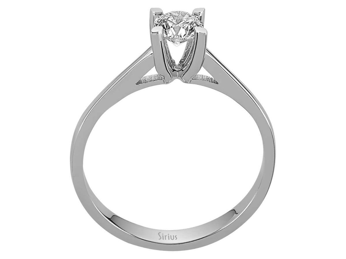 Bague solitaire avec Diamant de 0,43 ct - Or Blanc 14 K | Élégante Bague de fiançailles - Bijoux haut de gamme de Rosy Lab Diamonds
