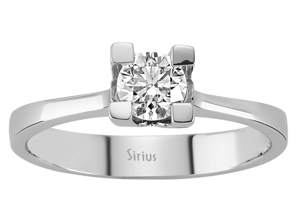 Klassischer Solitär-Ring mit 0,44 ct Diamant in 14K Weißgold