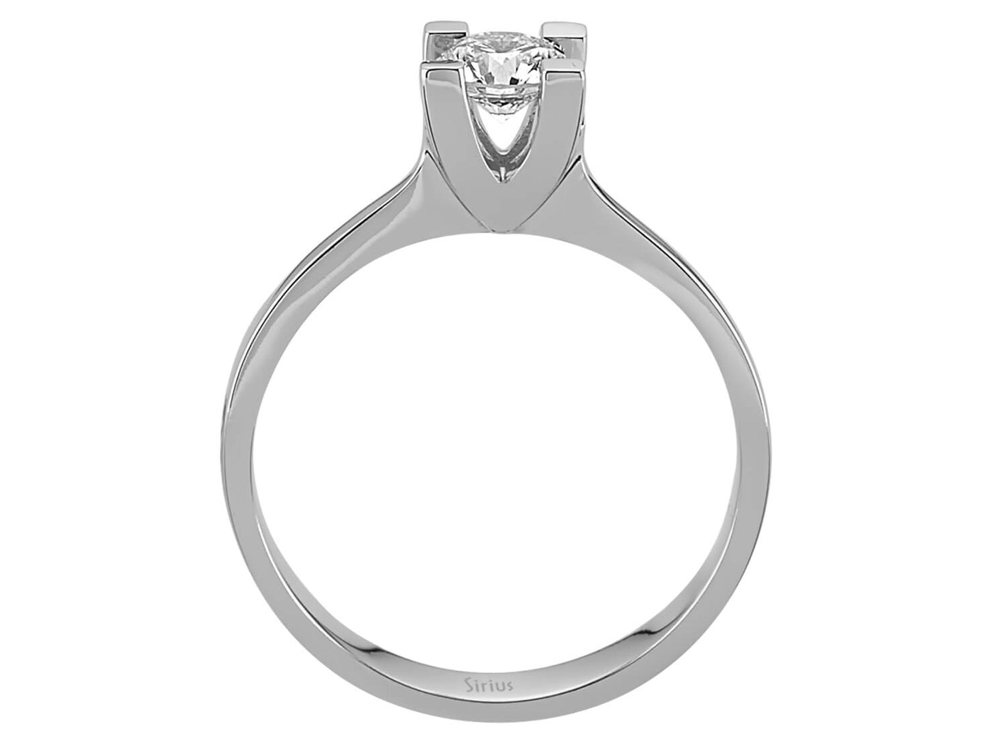 Klassischer Solitär-Ring mit 0,44 ct Diamant in 14K Weißgold