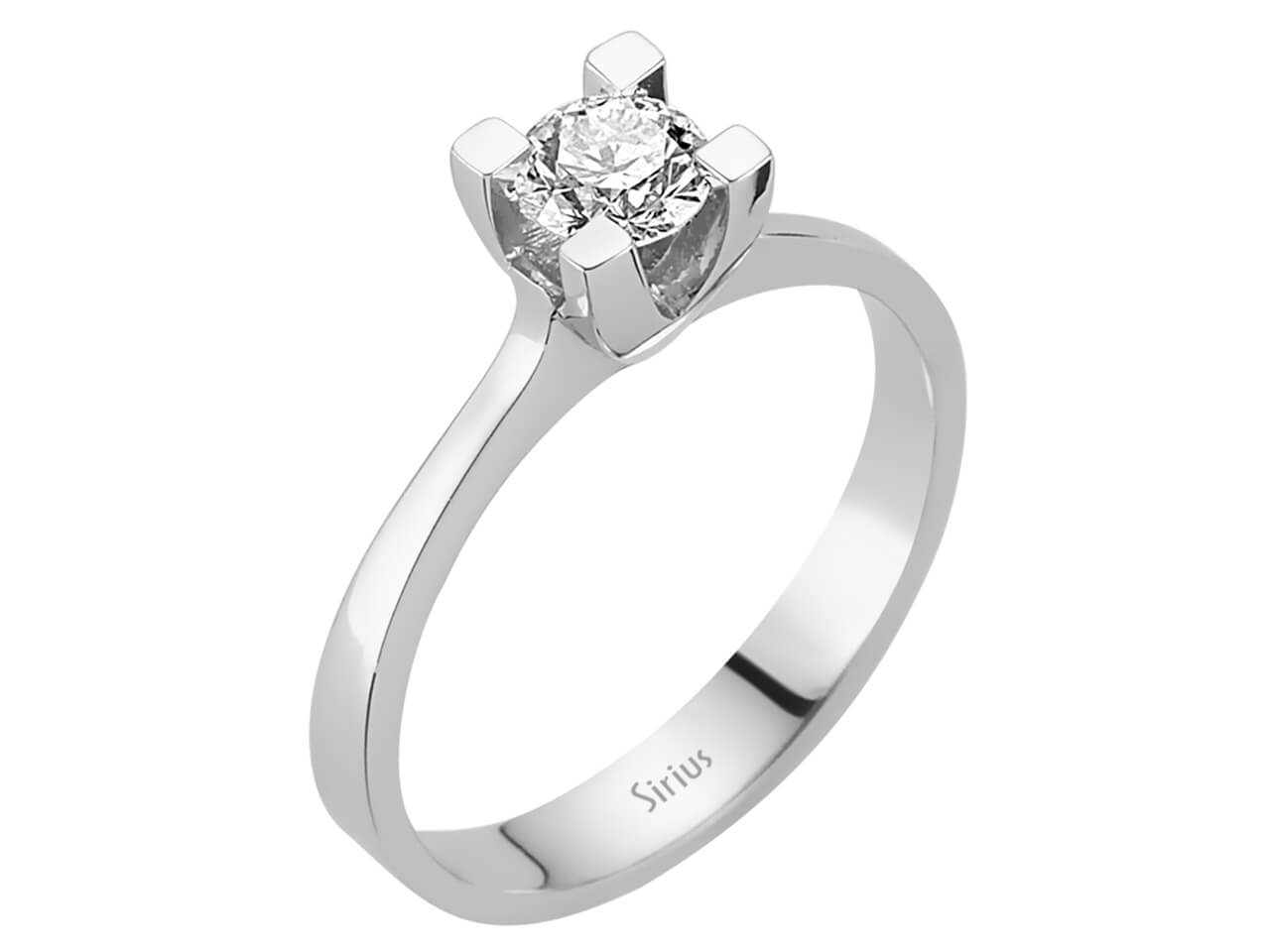 Klassischer Solitär-Ring mit 0,44 ct Diamant in 14K Weißgold
