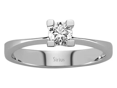 Schlichter Weißgold Solitärring mit 0,31 ct Labordiamant