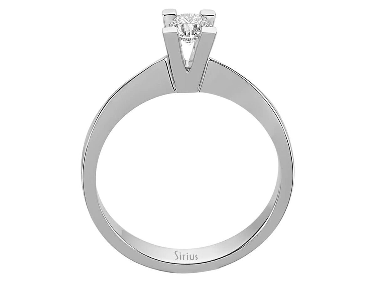 Bague solitaire en Or Blanc simple avec Diamant de laboratoire de 0,31 ct | 14K – Bijoux haut de gamme de Rosy Lab Diamonds