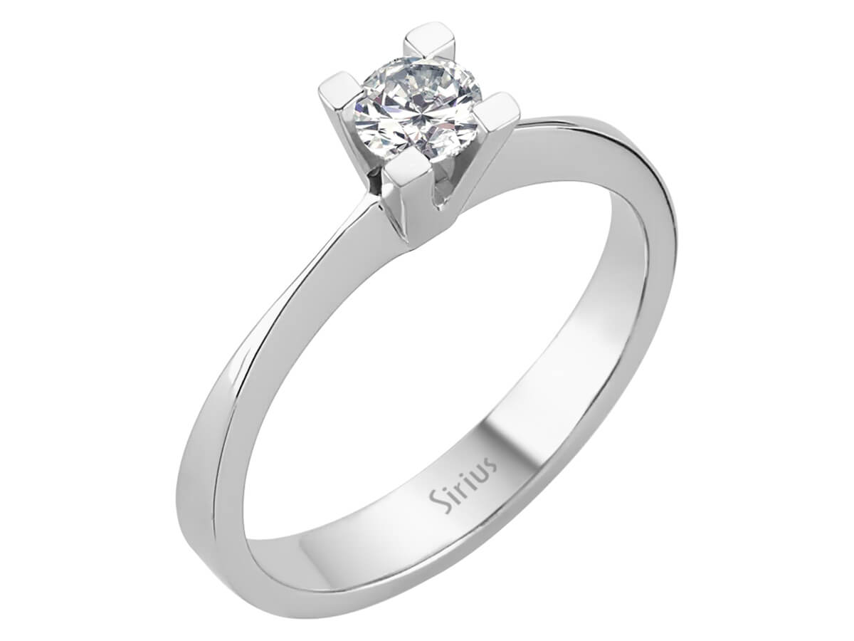Schlichter Weißgold Solitärring mit 0,31 ct Labordiamant