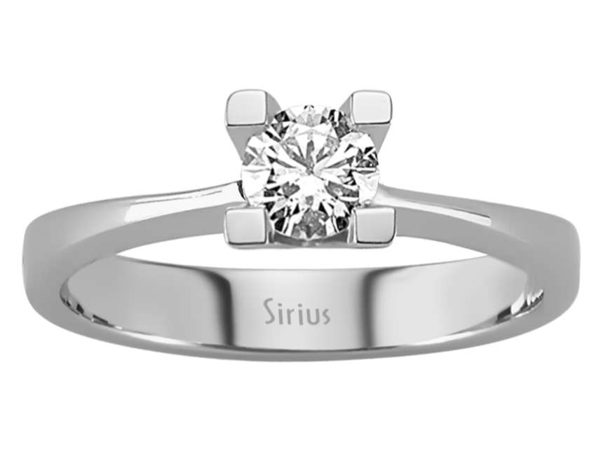 Klassischer Weißgold Solitärring mit 0,41 ct Labordiamant