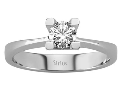 Klassischer Weißgold Solitärring mit 0,41 ct Labordiamant