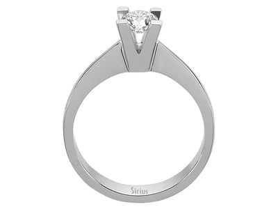 Klassischer Weißgold Solitärring mit 0,41 ct Labordiamant