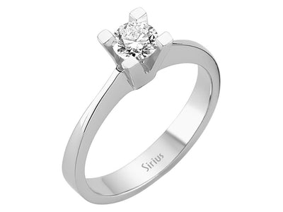 Klassischer Weißgold Solitärring mit 0,41 ct Labordiamant