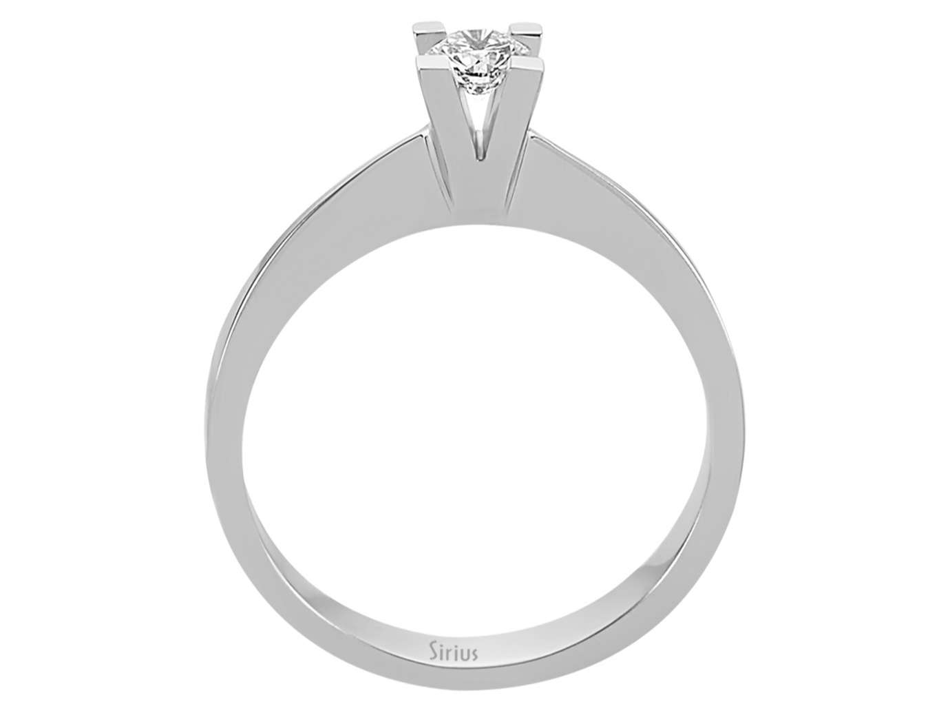 Klassischer Weißgold Solitärring mit Labordiamant