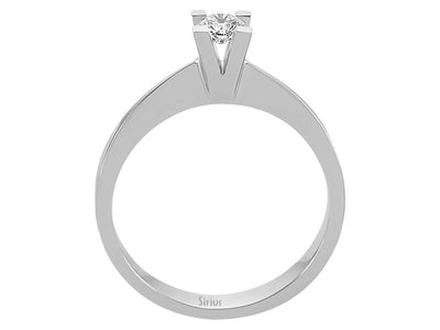 Klassischer Weißgold Solitärring mit Labordiamant