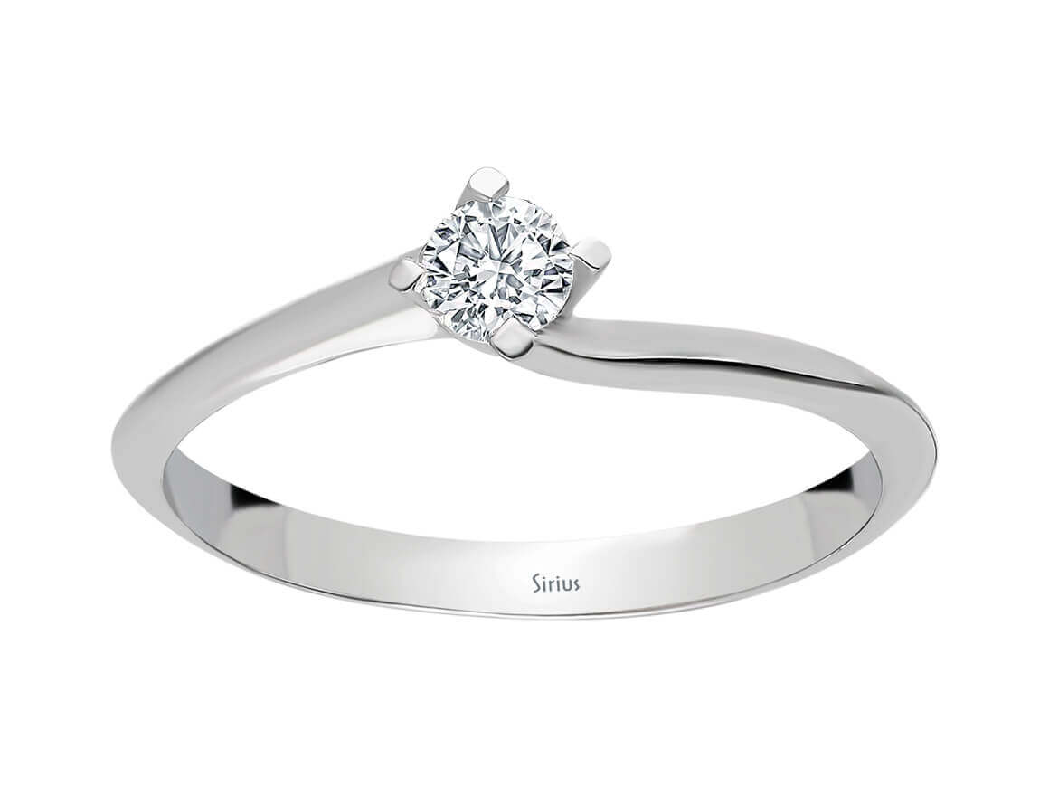 Zarter Solitär-Diamantring 0,15 ct - 14K Weißgold - Modell 15R0061 - hochwertiger Schmuck von Rosy Lab Diamonds