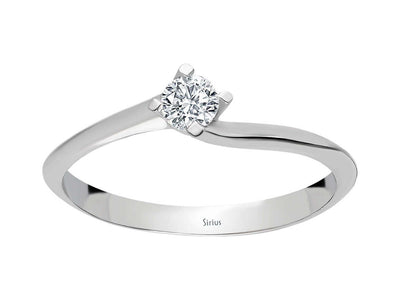 Zarter Solitär-Diamantring – 0,15 Karat – 14K Weißgold – Modell 15R0061