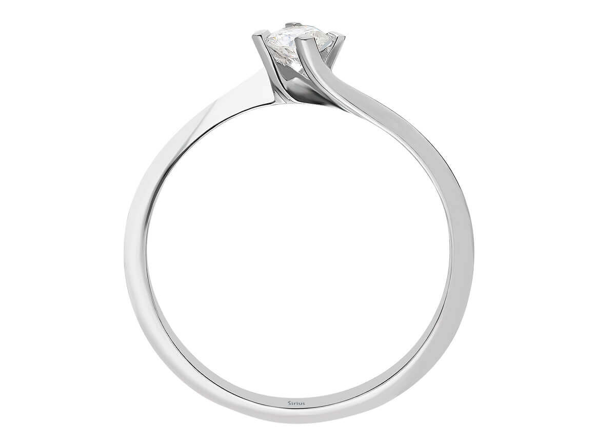 Zarter Solitär-Diamantring 0,15 ct - 14K Weißgold - Modell 15R0061 - hochwertiger Schmuck von Rosy Lab Diamonds