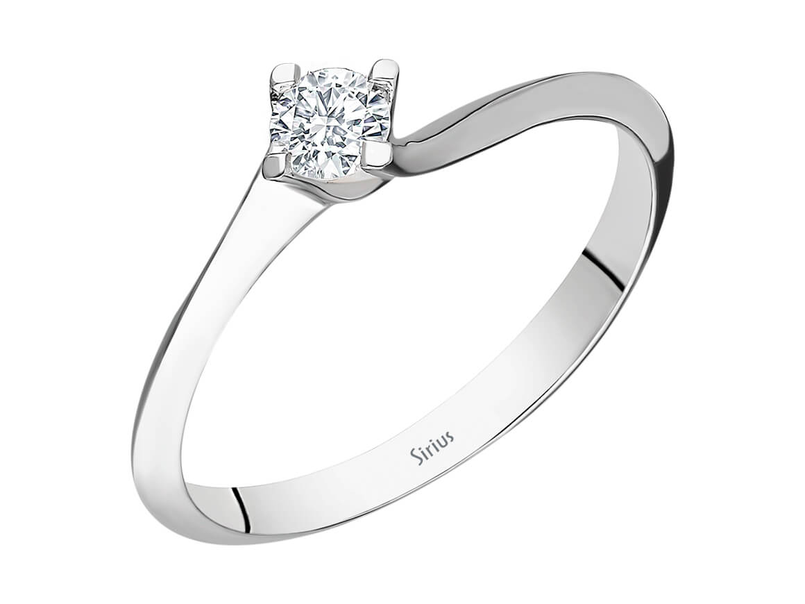 Zarter Solitär-Diamantring 0,15 ct - 14K Weißgold - Modell 15R0061 - hochwertiger Schmuck von Rosy Lab Diamonds