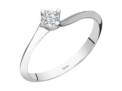 Zarter Solitär-Diamantring – 0,15 Karat – 14K Weißgold – Modell 15R0061