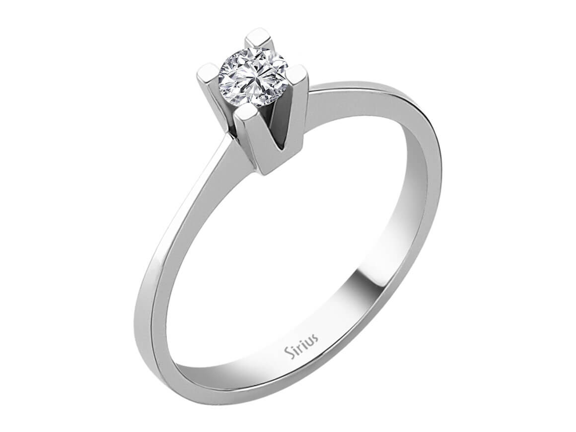 Zeitloser Solitär-Diamantring – 0,18 Karat – 14K Weißgold – Modell 15R0067