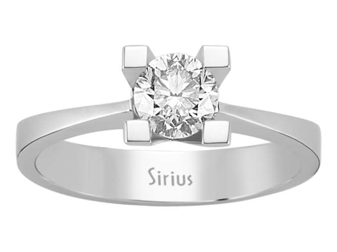 Solitärring aus 14K Weißgold mit 0,63 ct labordiamant