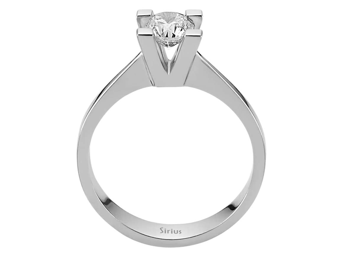 Solitärring aus 14K Weißgold mit 0,63 ct labordiamant