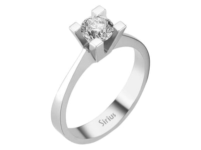 Solitärring aus 14K Weißgold mit 0,63 ct labordiamant