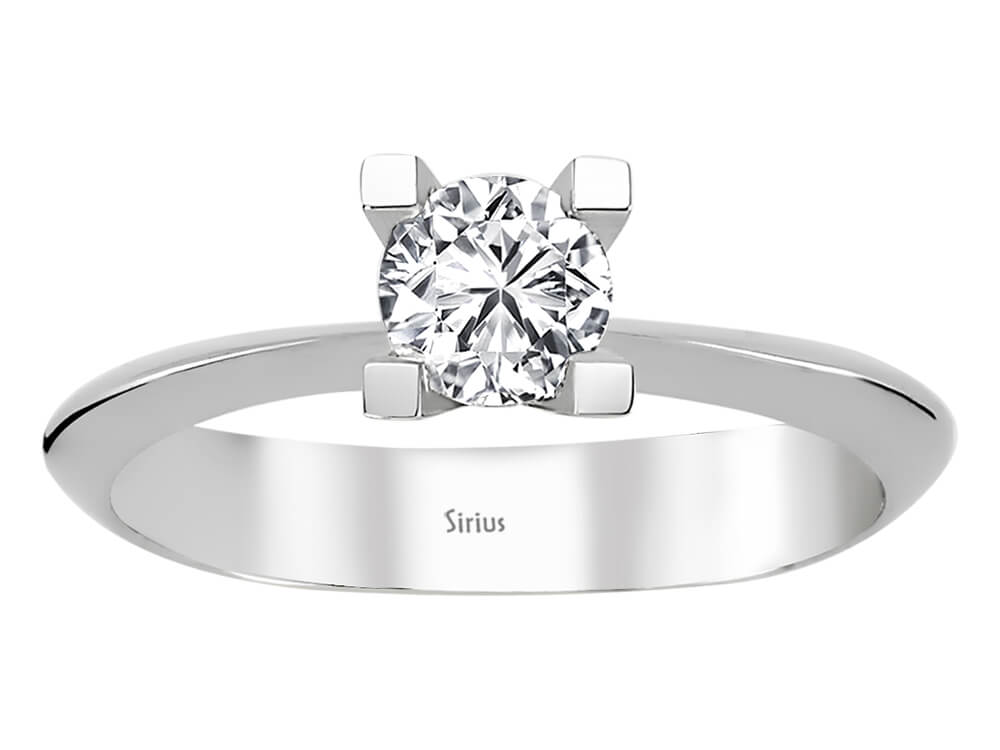 Klassischer Solitärring mit 0,50 ct Diamant aus 18K Weißgold – Modell 15R0069