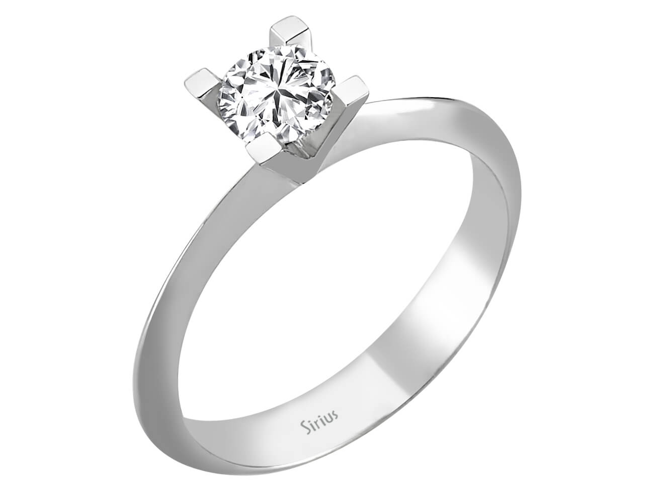 Klassischer Solitärring mit 0,50 ct Diamant aus 18K Weißgold – Modell 15R0069